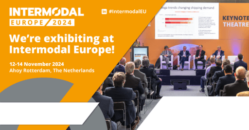 Example promotional banner to promote that you're exhibiting at Intermodal Europe 2024